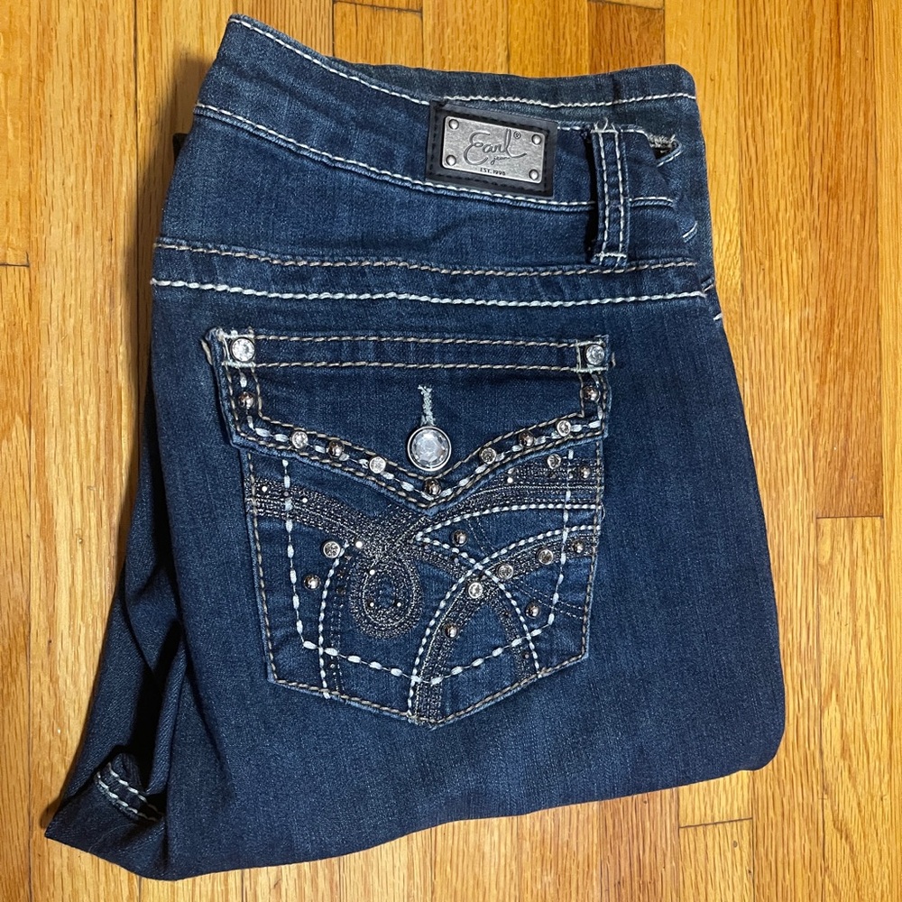 Earl Jeans Dark Blue Boot Cut with Embellished Pockets